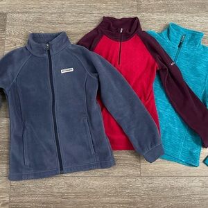 Lot of 3 fleece kids jackets.2 Columbia 1 Stillwater